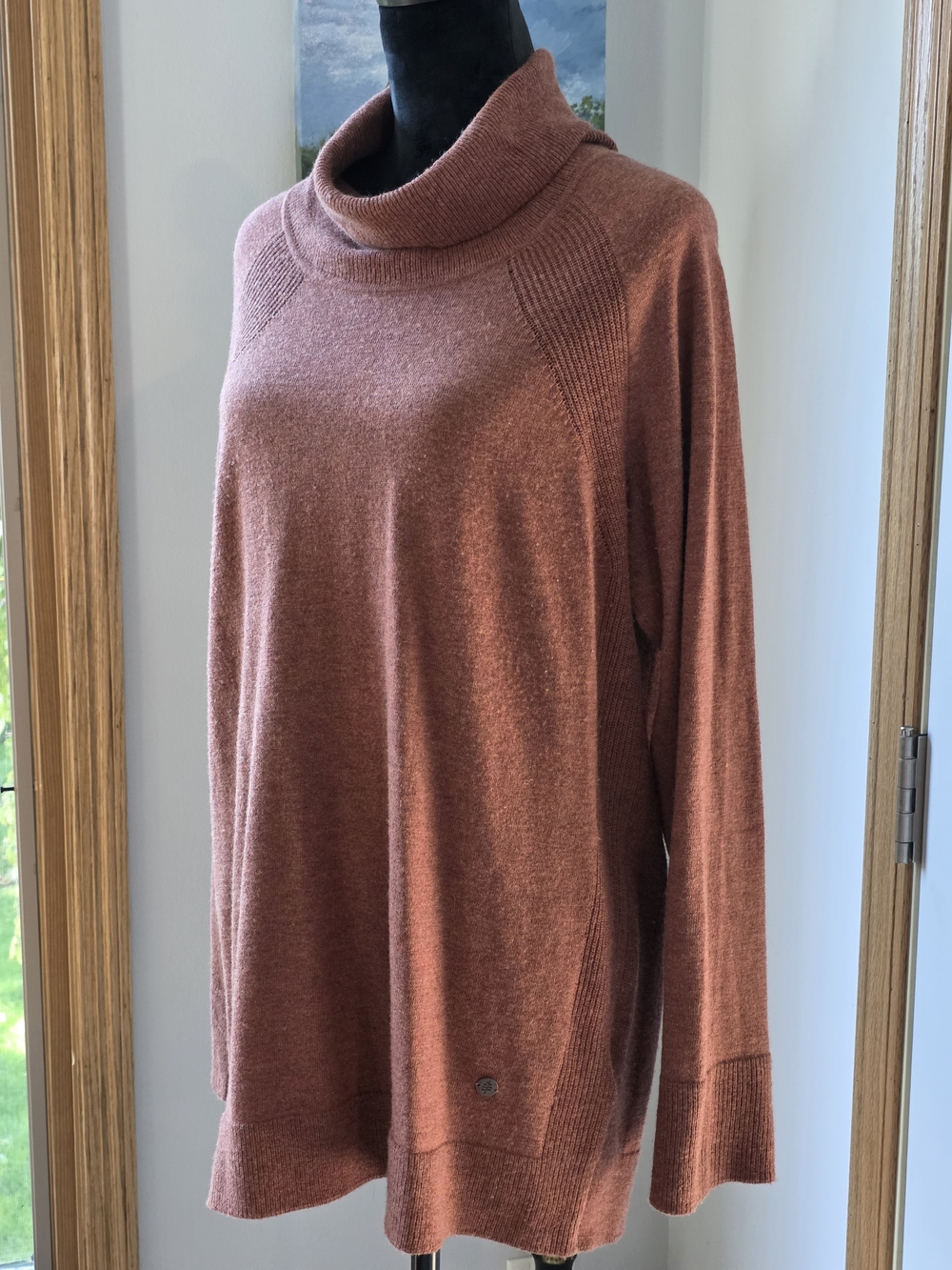Royal Robbins Women's Terra Cotta Rust Cowl Neck Sweater- Size Large